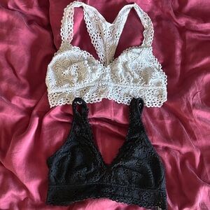 Aerie Lace Bralette Duo - Black and Cream